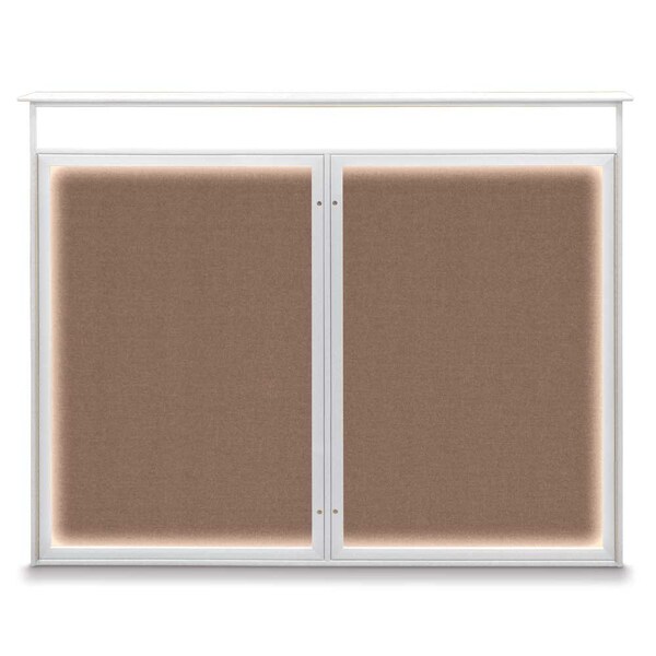 United Visual Products Double Door Enclosed Indoor Letterboard UV1126-BRONZE-GREEN - main